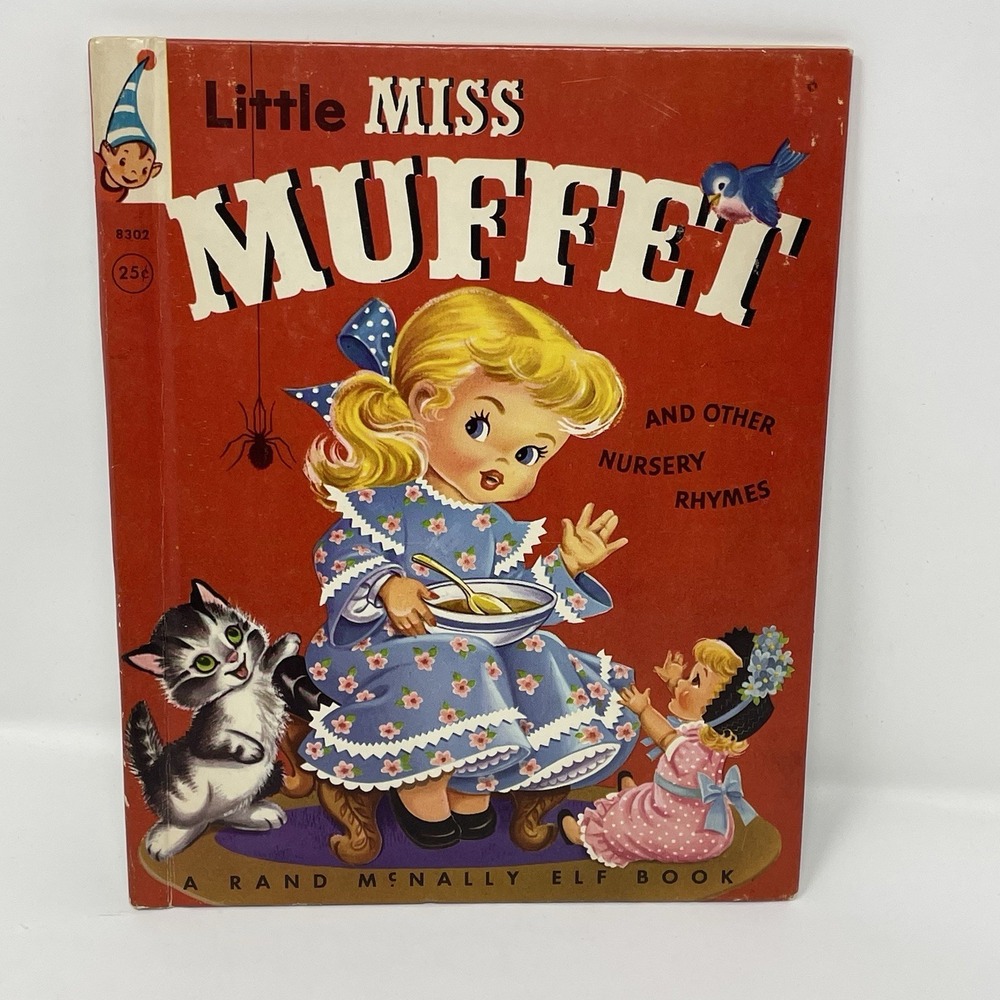 Vtg 1956 Little Miss Muffet and Other Nursery Rhymes Elf Book Mary Jane Chase